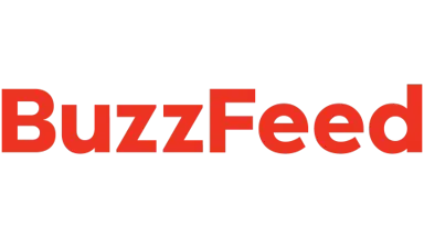 BuzzFeed logo in bold red lettering
