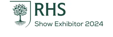 RHS Show Exhibitor 2024 logo with a stylised tree and roots